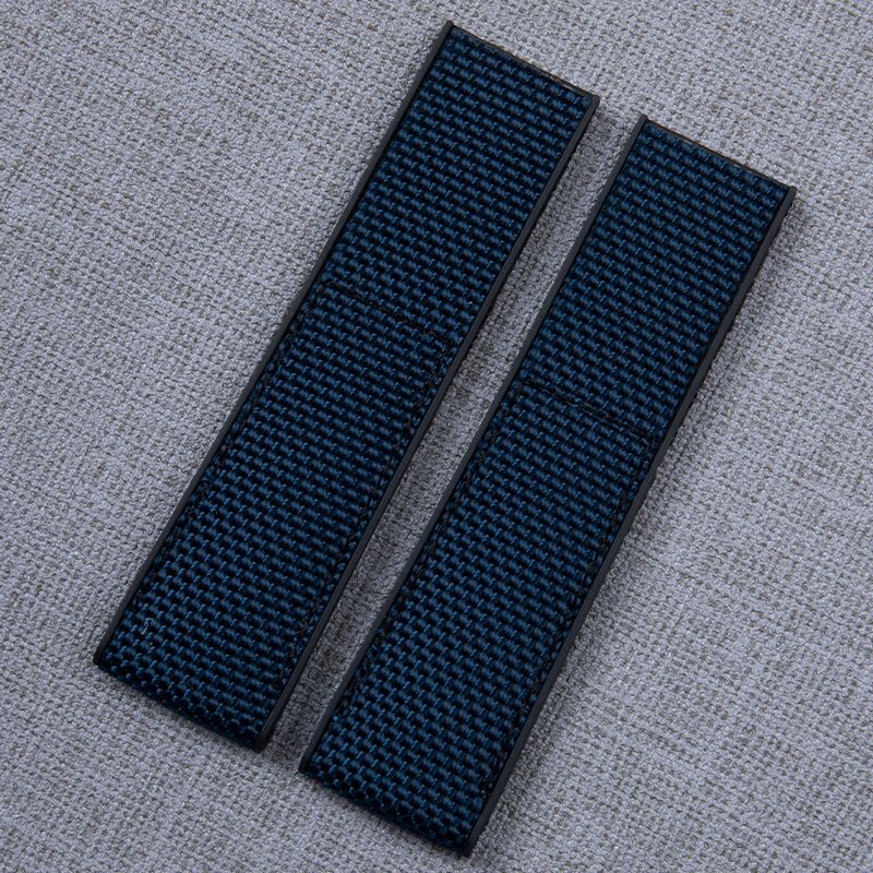 22 24mm Nylon Rubber Watch Band Strap Fits Breitling NAVITIMER WORLD Avenger