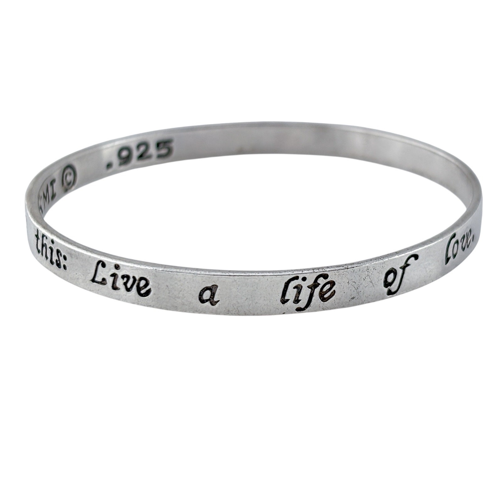 Vintage Sterling Silver 925 Bible Verse Bangle 2 John 1:6 8″
