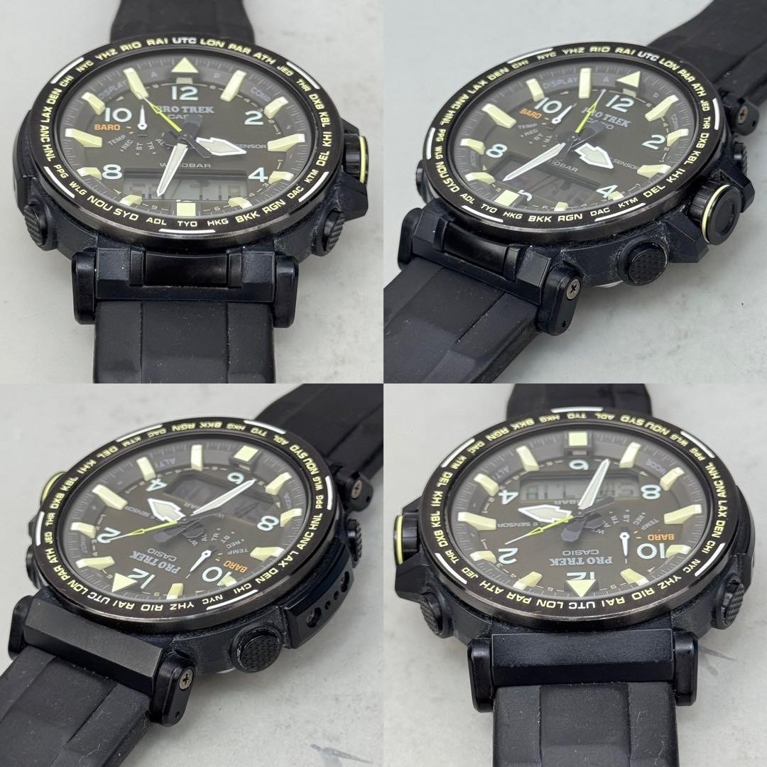 Excellent Condition PROTREK PRG 650YL Tough Solar Black Ana Digi Working