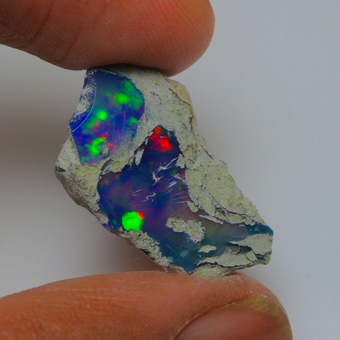 Polished Blue Opal Rough 6.80 Carats, Smoked Ethiopian Welo Opal Rough,