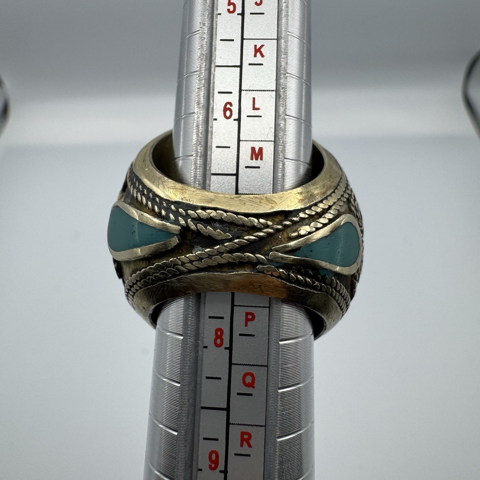 Vintage Tibetan Nepalese Ethnic Tribal Filigree Statement Ring Size 7