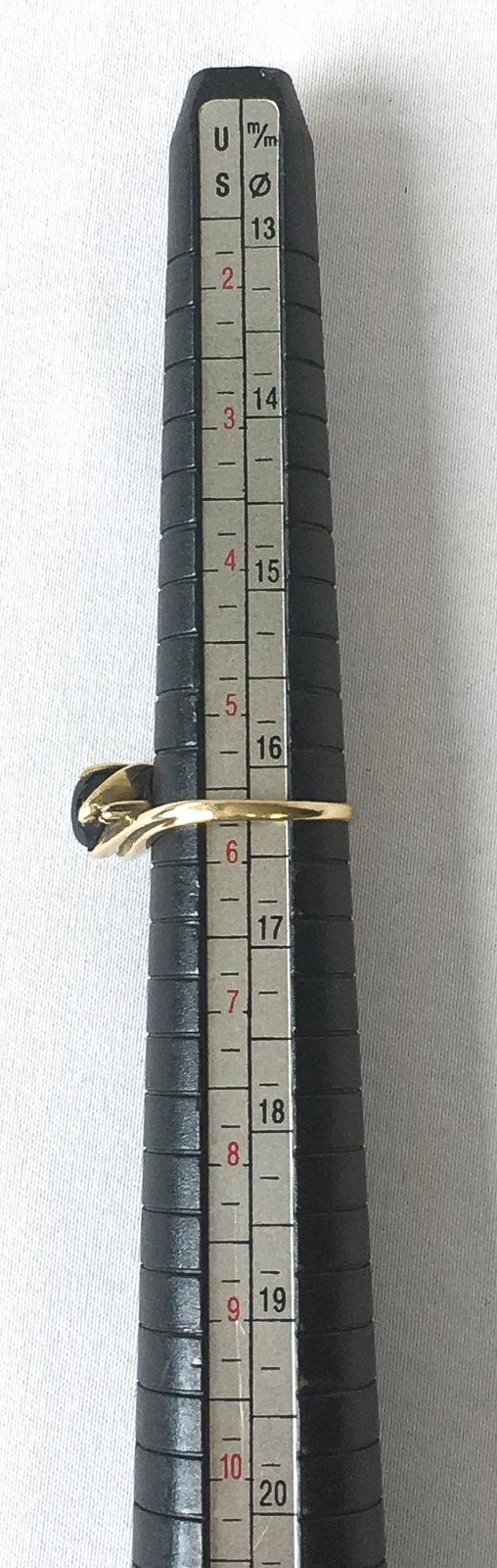 Vintage Deson 10K Yellow Gold Black/Dark Gray Cat’s Eye Ring, Sz. 5.75