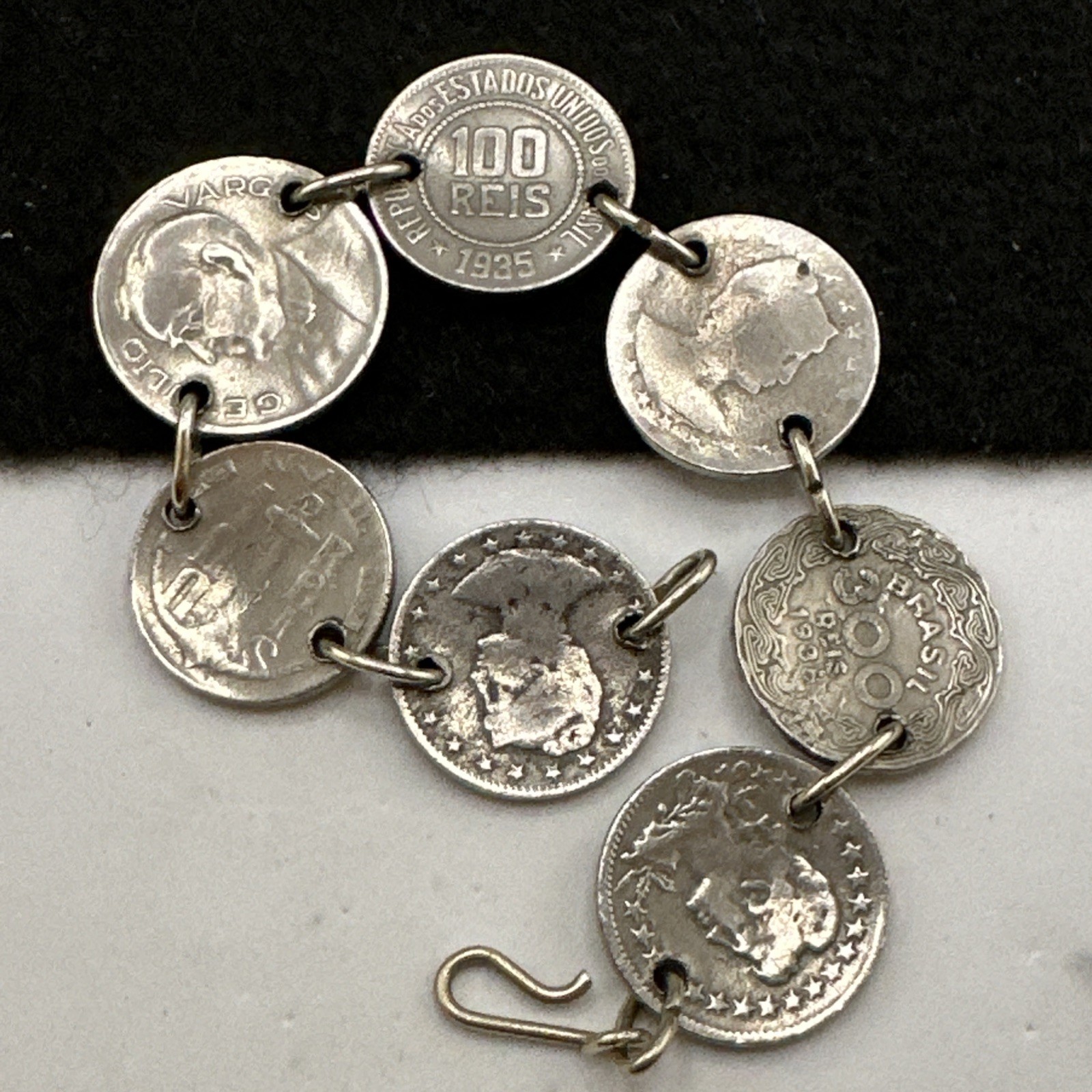 Vintage Republica Dos Estados Unidos Do Brasil Coin Bracelet