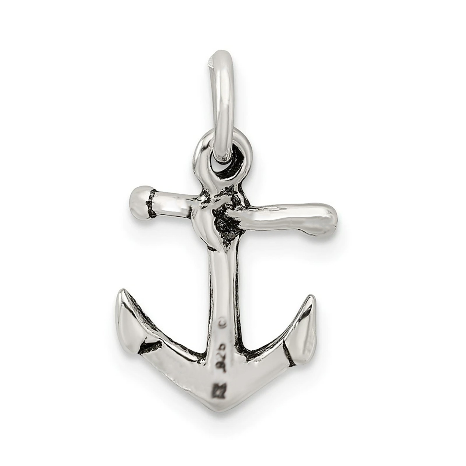 Ship Anchor Nautical 3D 925 Solid Sterling Silver Charm Pendant MADE IN USA