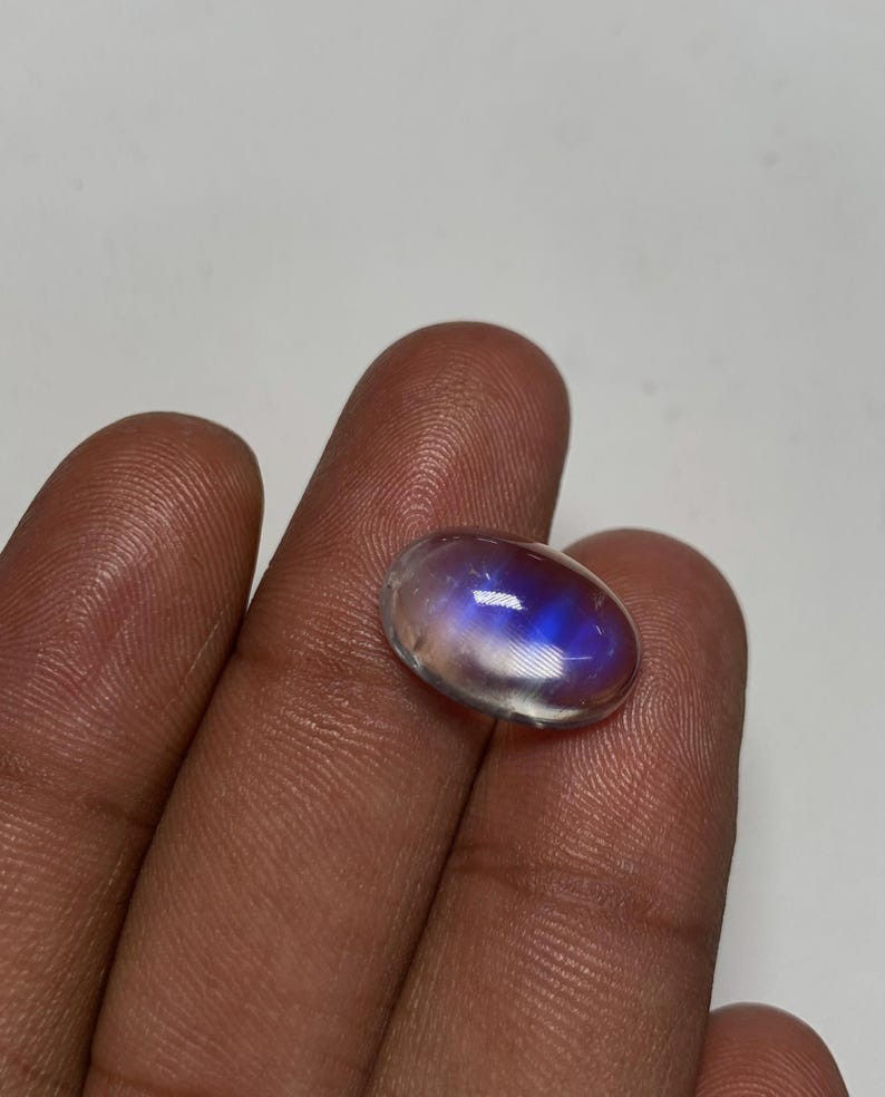 AAAAAAAA Quality Rainbow Moonstone Blue Fire 0val Shape Cabochon Size 10×15 MM
