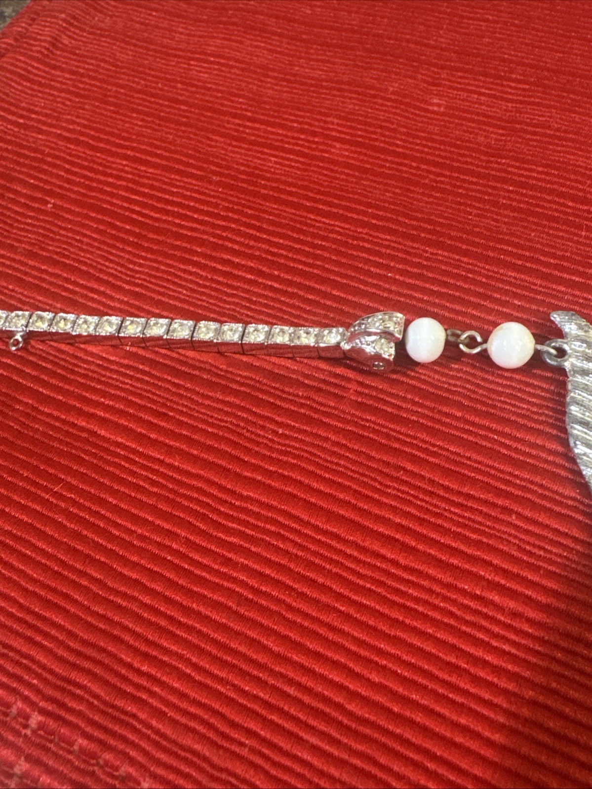 Vintage Sterling W & H Jewelry Co. Multi Strand Beaded Necklace Rhinestones Nice