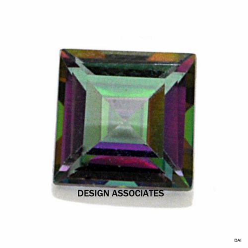 5 MM SQUARE CUT MYSTIC RAINBOW TOPAZ TREATED GEMSTONE AAA (176232)