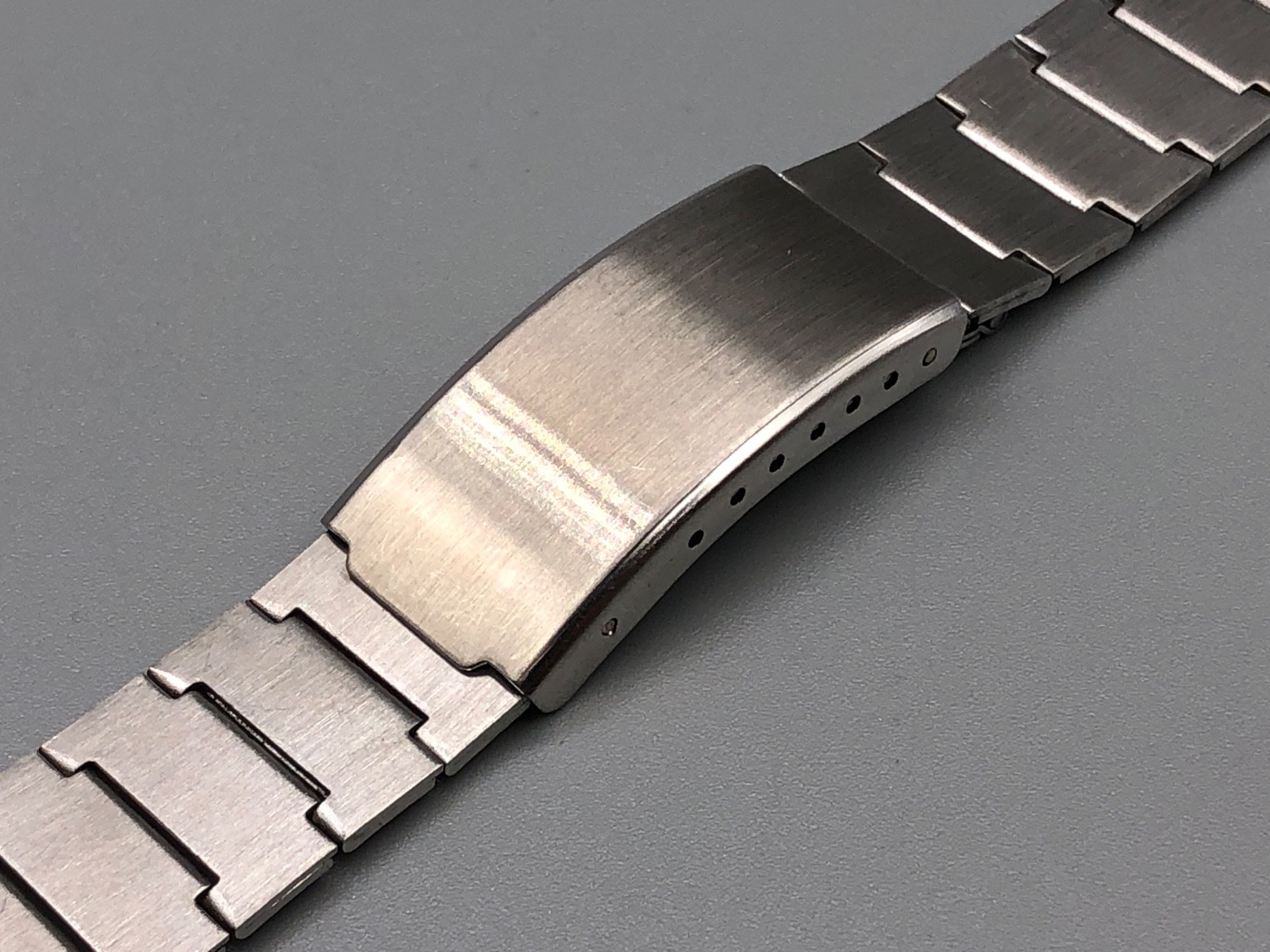 VINTAGE NOS 60s 70s STAINLESS STEEL WATCH CHRONOGRAPH BRACELET 16-21mm HEUER