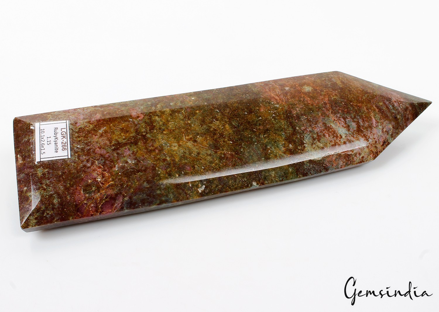 1.1 kg Ruby Zoisite Crystal Tower Point Green & Red Polished Gemstone Home Decor