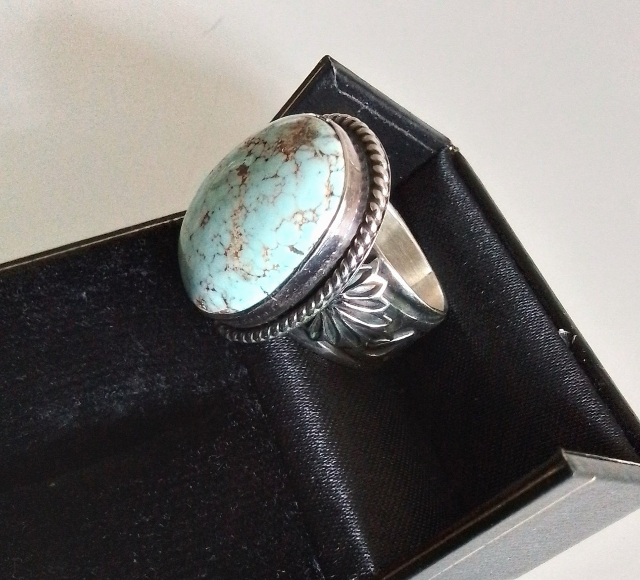 SUNSHINE REEVES Dry Creek Turquoise Sterling Silver Ring Size 11.5 Navajo