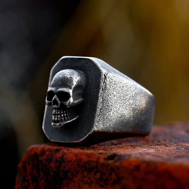 Stainless Steel Skull Ring For Men Gothic Punk Horror Skull Rings