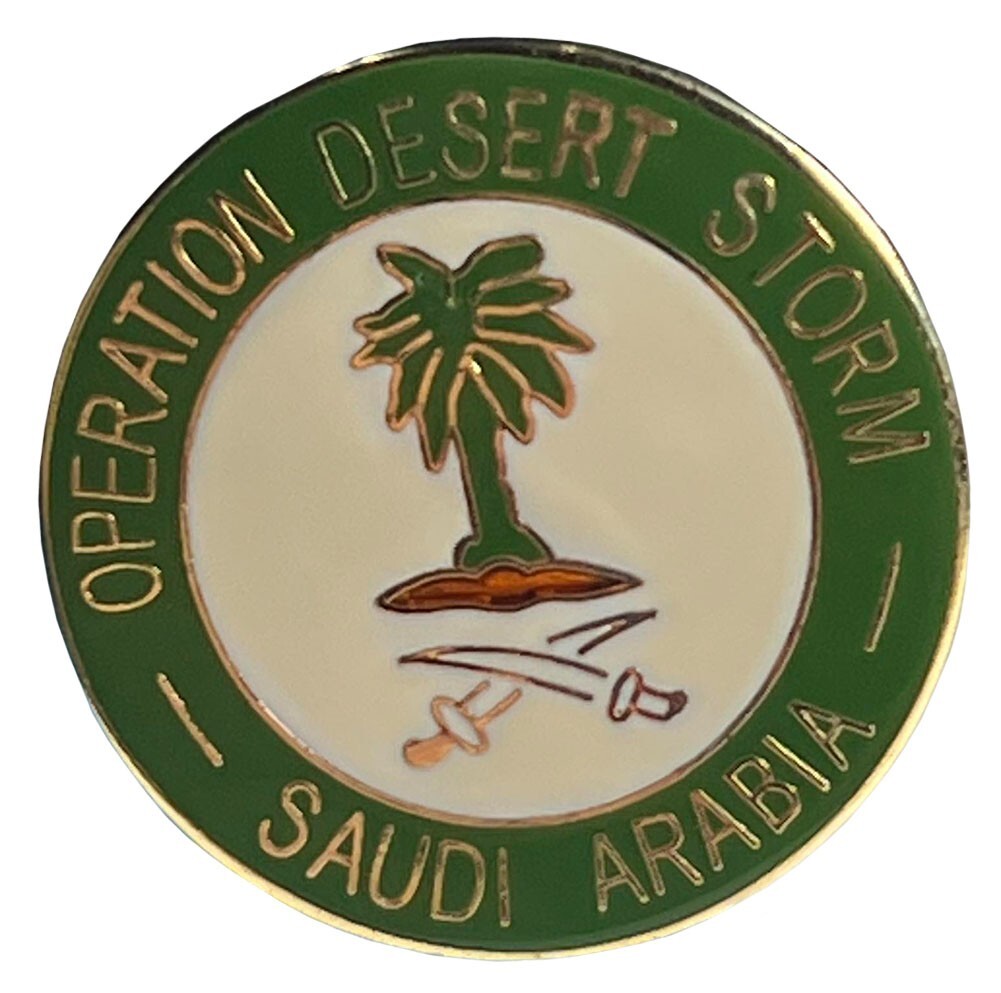 Operation Desert Storm Saudi Arabia Motorcycle Hat Cap Lapel Pin M-548