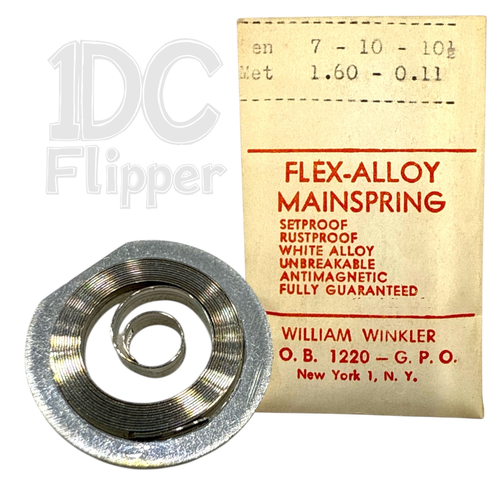Peseux 40 Mainspring MS-710H 1.60 x 0.11 x 266 Alloy Denn. 7 x 10 x 10 1/2 Read!