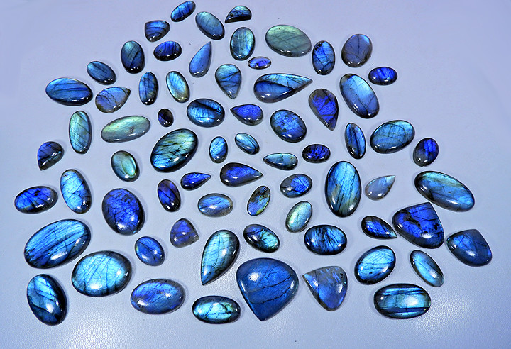 500Cts Natural Blue Flash Labradorite Mix Shape cabochon Gemstone 19Pcs lot