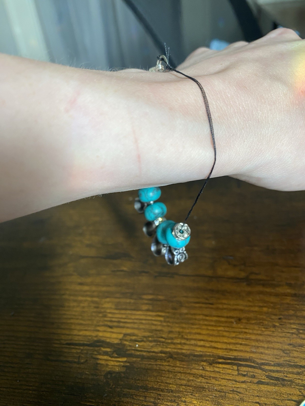 Womens Necklace Bracelet & Earrings Turquoise Style Silver Plated & Pinch Bails
