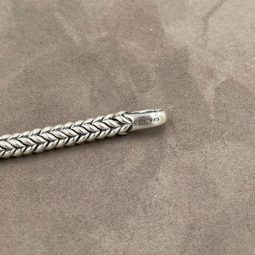David Yurman Chevron Bead Bracelet 6mm Sterling Silver Size S