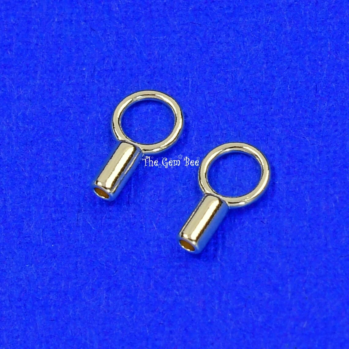 14k Solid Yellow Gold Crimp Cap End Stringing Finding With 0.9mm Holes 4mm Jump