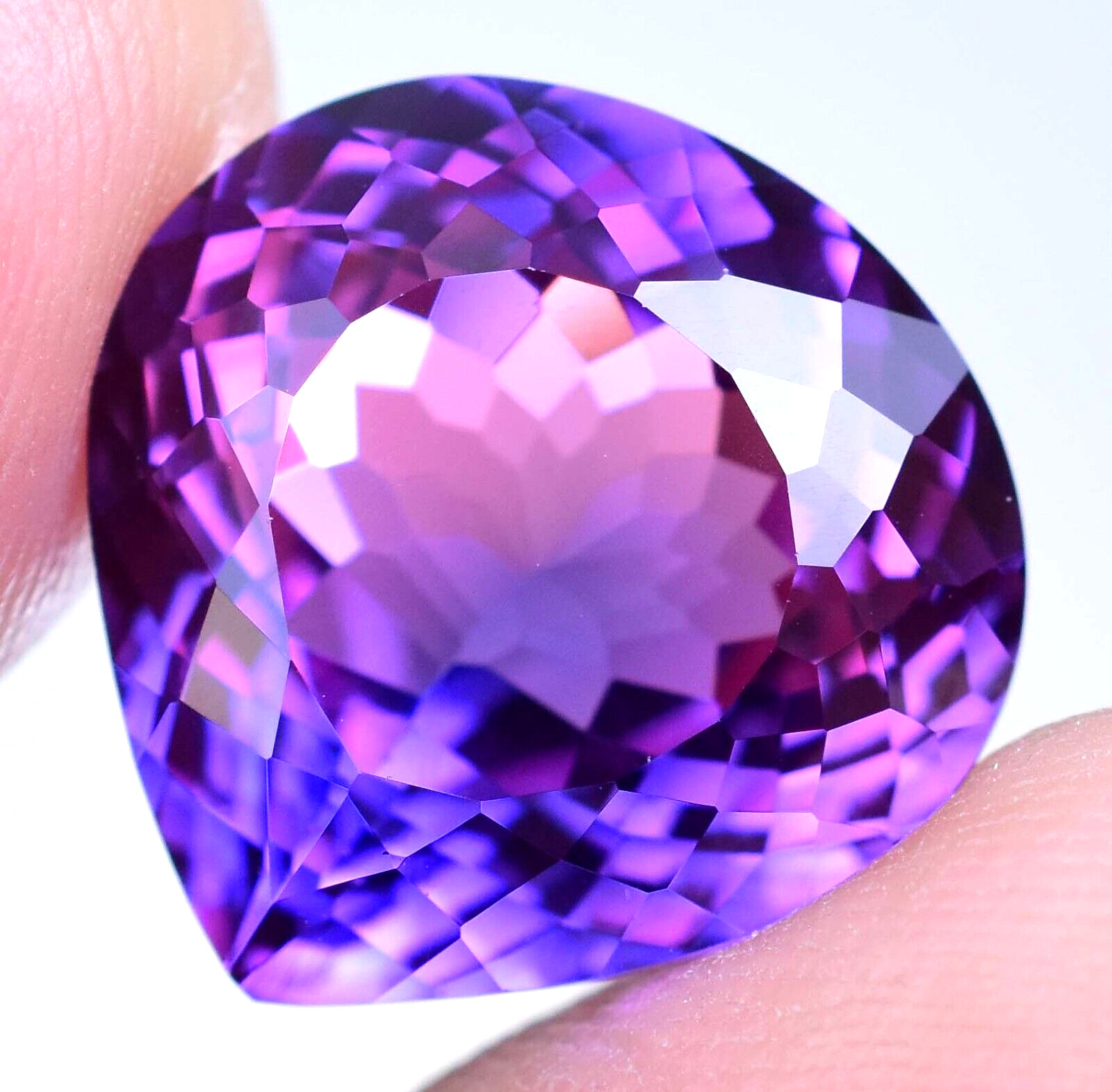Natural Boysenberry Sapphire 16.60 Ct Pear Certified Flawless Loose Gemstone