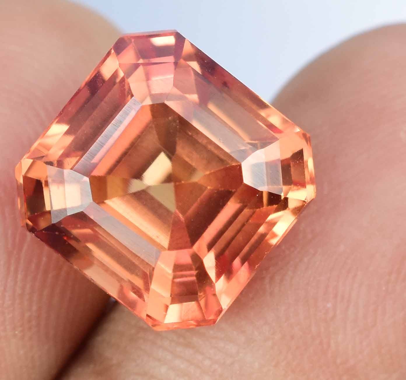 Natural imperial Topaz 10.45 Ct Asscher Stunning Flawless AGL Certified Gemstone