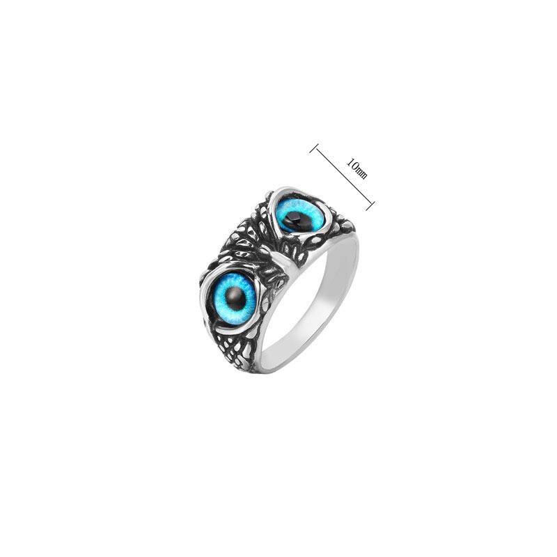 Eye Owl Finger Ring Men Women Retro Animal Stainless Steel Teen Boy Girl Jewelry