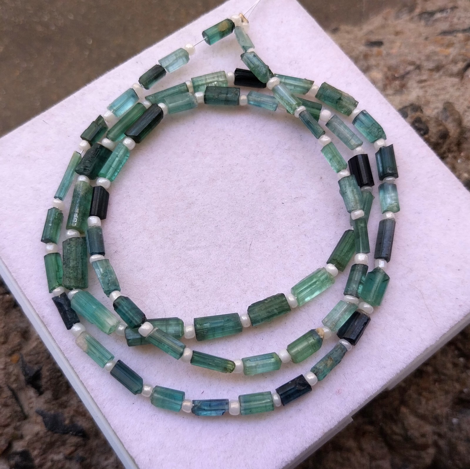 56 Carat 6 to 11 MM Natural Multi Color Tourmaline Rough Stick 22 inch Beads