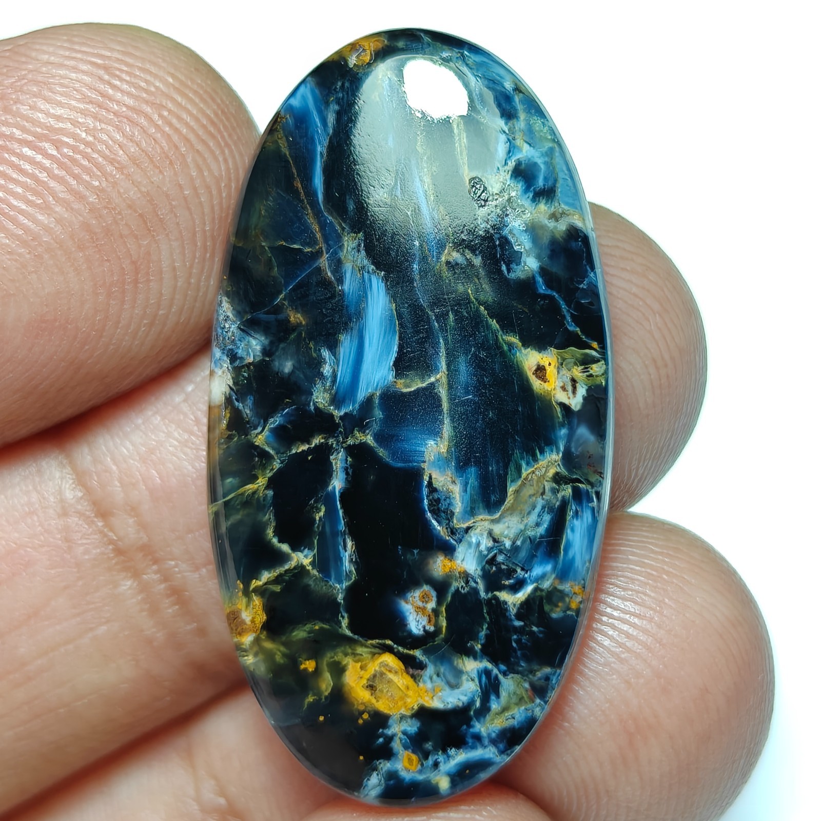 Natural Pietersite Cabochon Loose Gemstone For Jewelry Making| 17x33x4mm, 22ct