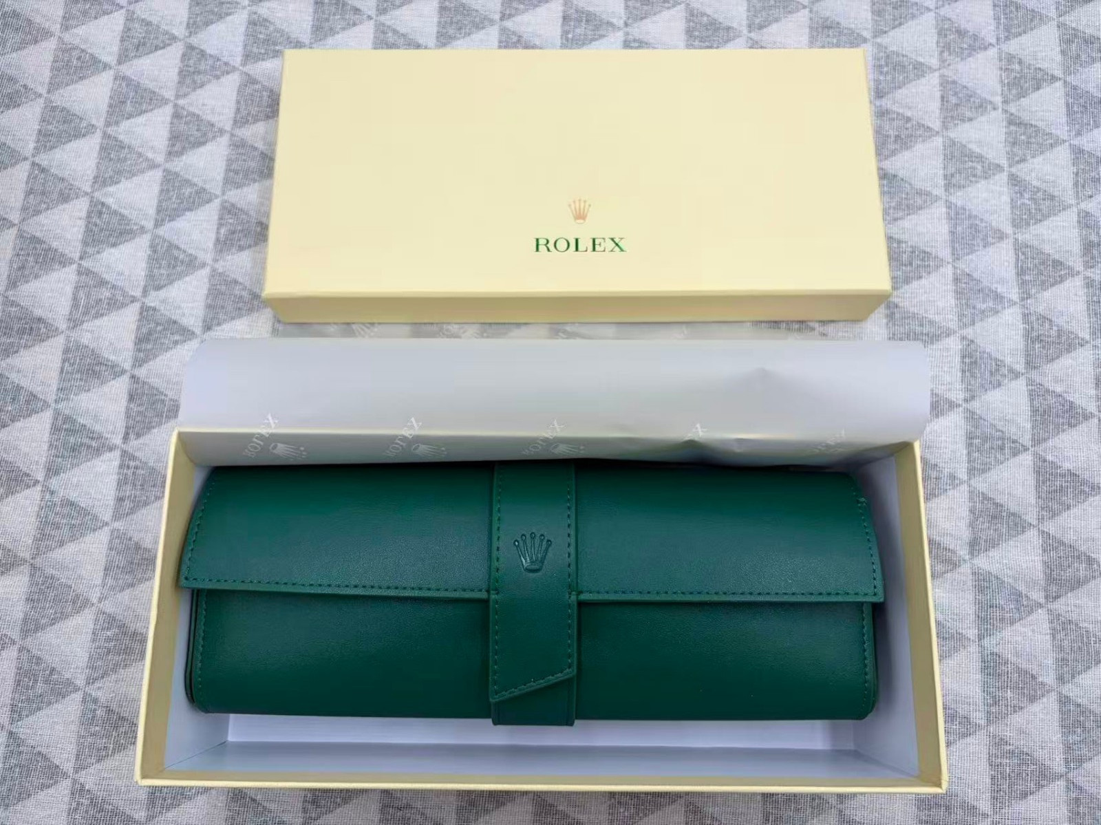 Luxury Green Leather Watch Roll Travel Case 3 Slot Storage Pouch Collector Gift