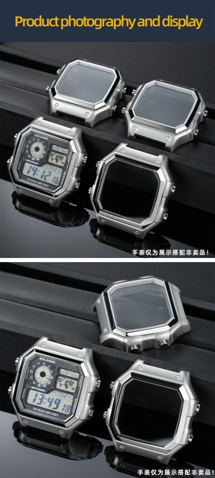 For Casio 3299 AE-1200 AE-1300 Modified Stainless Steel Metal Watch Case Shell