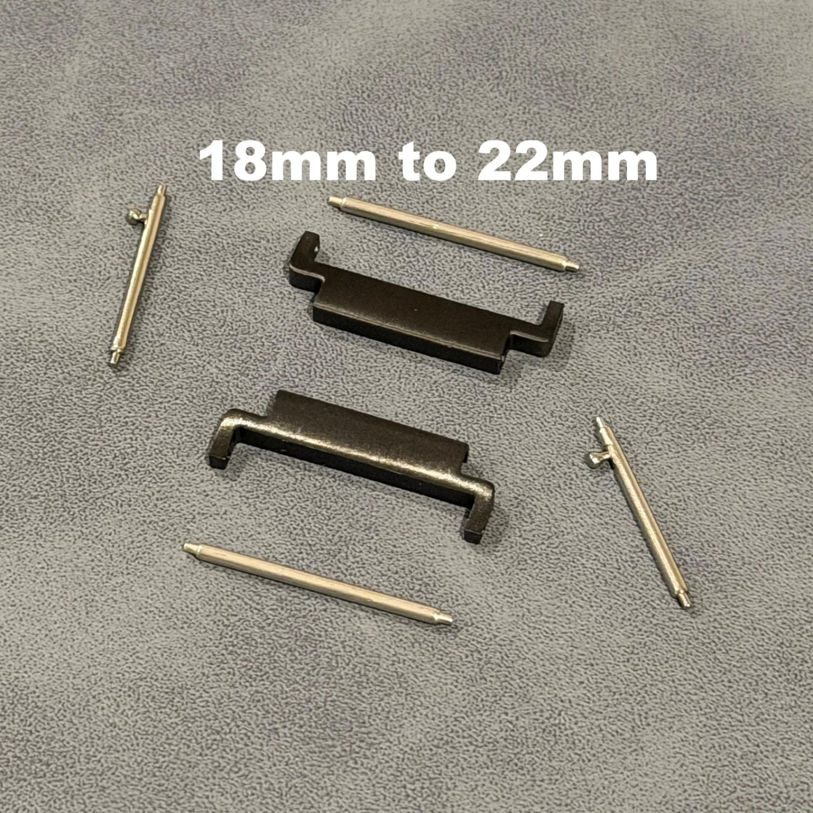 18mm to 22mm Watch Strap Adapter – Black Lug Converters for Casio AE-1200WH