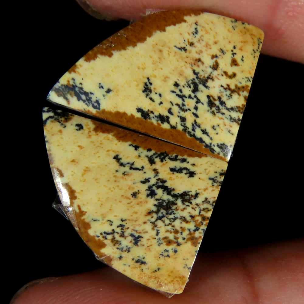 15.85Cts.100% Natural Designer Picture Jasper Fancy 12x17x4mm cab Pair Gemstone