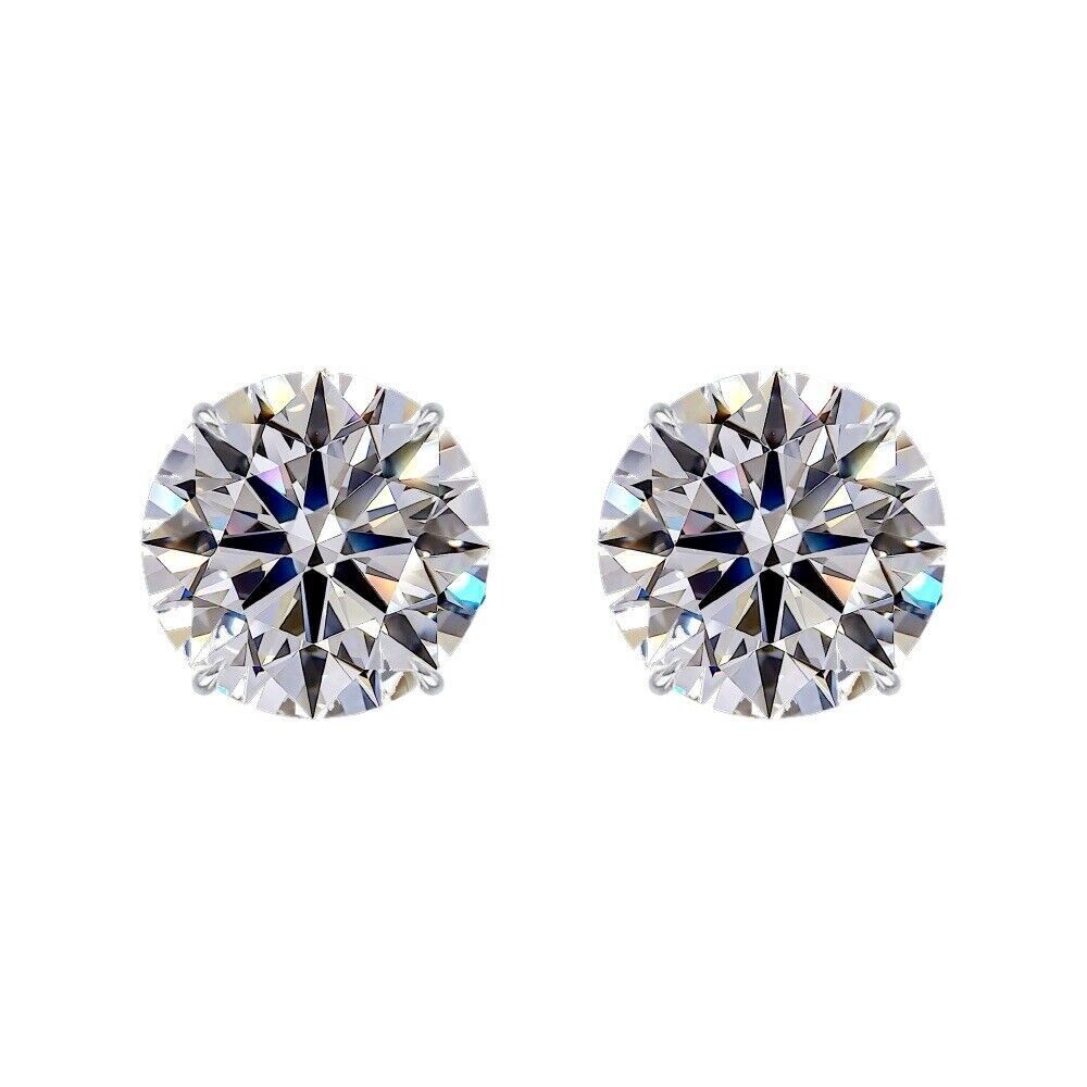 2 Ct Round Cut VS1/E Certified Lab Grown Diamond Stud Earrings 10k Yellow Gold