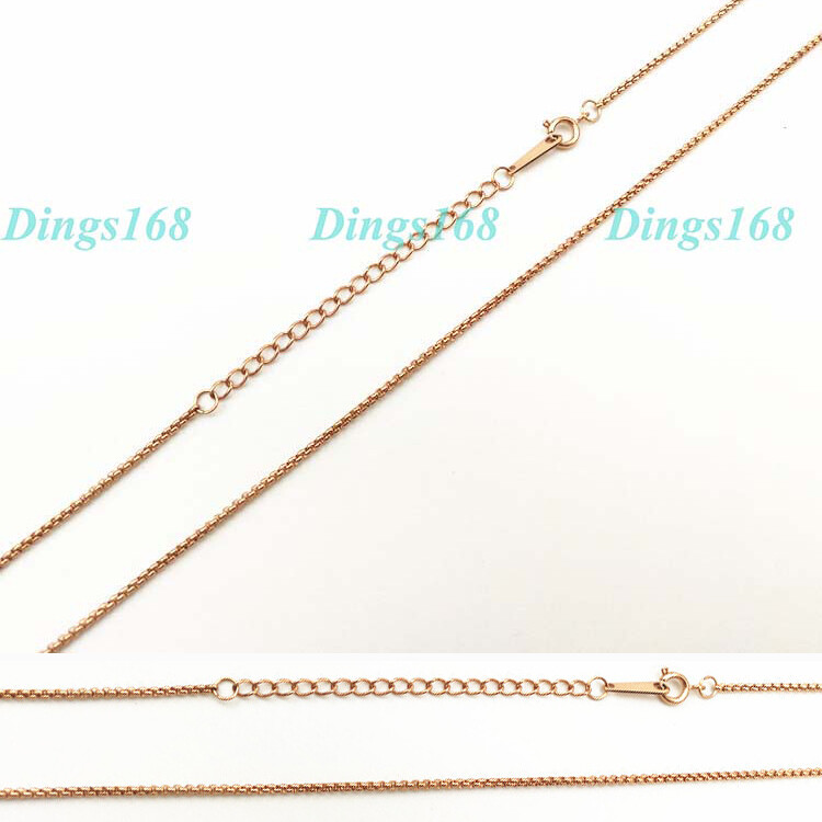 18K Rose Gold Filled 1.2mm Thin 21/22″/23/24″ Round Box Link Chain Necklace Z208