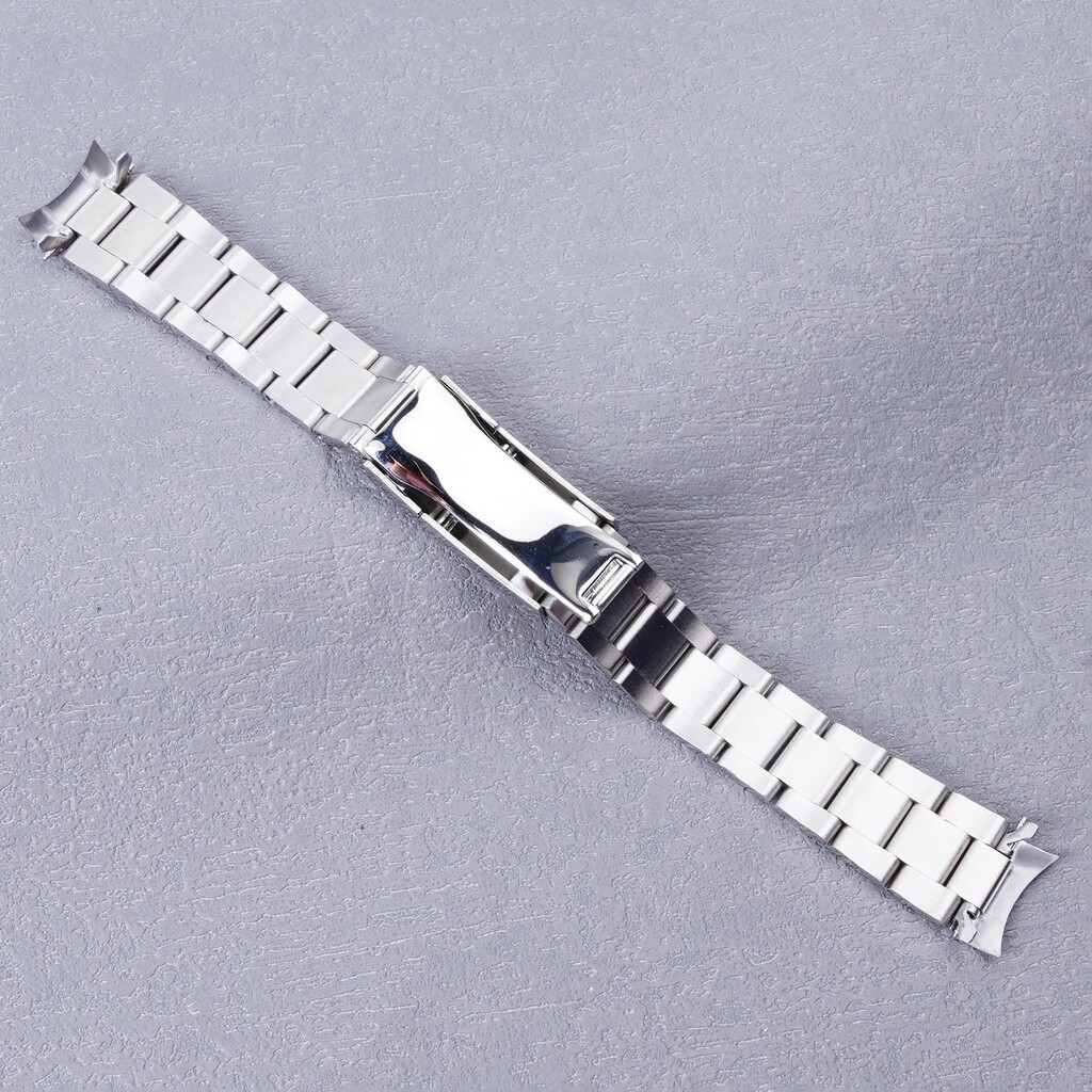 For Seiko 5 SNK361 Silver Brushed Watchband Bracelet Deployment Clasp 18mm