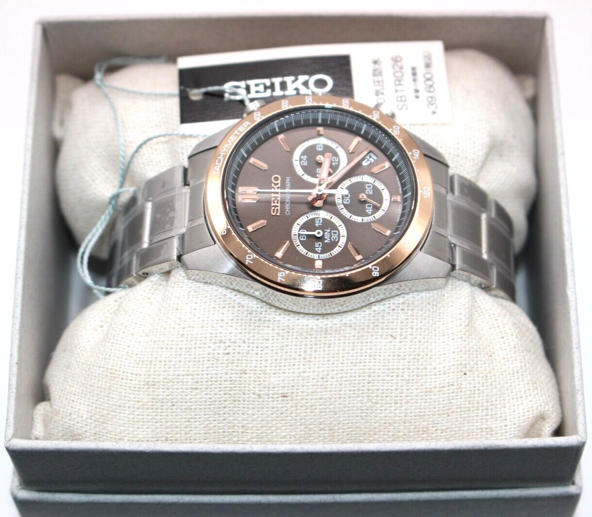SEIKO SELECTION SBTR026 Watch Men’s Chronograph Pink Gold Authentic From Japan