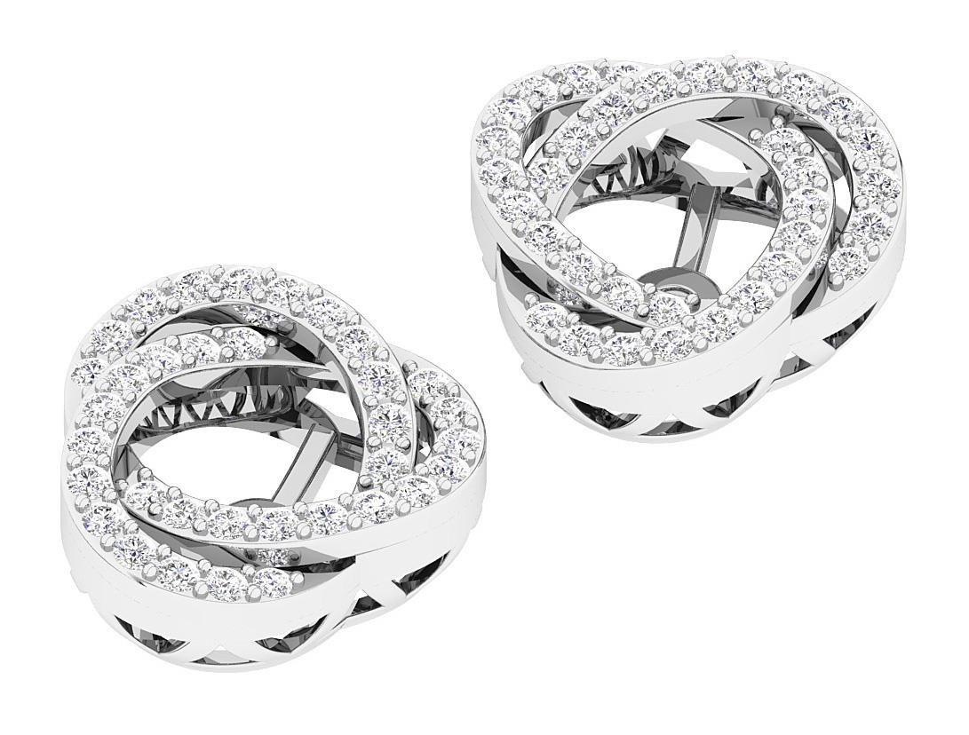 Removable Jacket Earrings I1 G 0.60 Carat Round Diamond 14K Solid Gold 12.70 MM