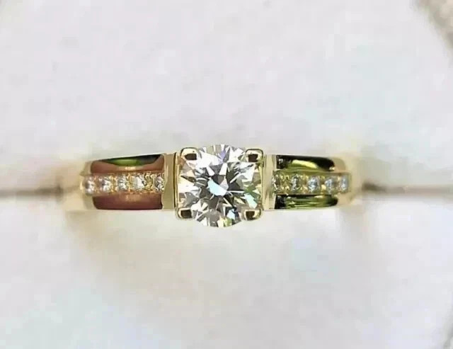 2.1Ct VVS1 Round Cut Lab Created Diamond Anniversary 14k Yellow Gold Finish Ring