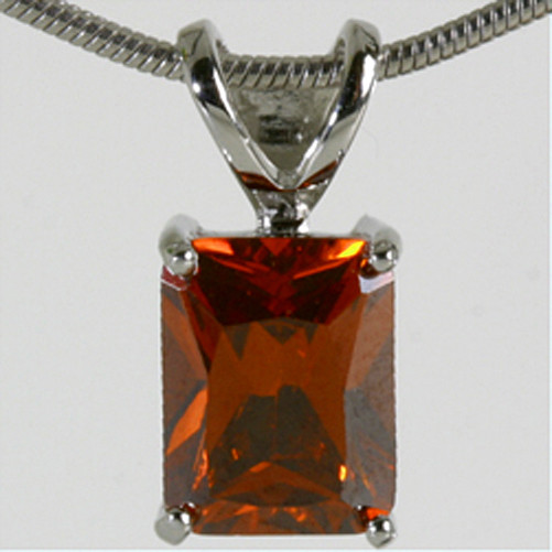 925 ECHT SILBER RHODINIERT *** Zirkonia rot-braun 4eck Anhänger 16 mm