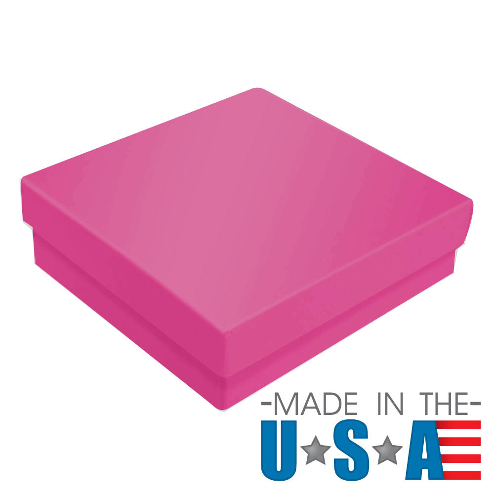 100 Add Your Logo Custom Printed Pink Cotton Filled Gift Boxes ~ 5 Sizes
