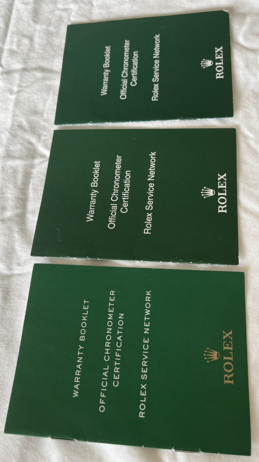 Rolex (3) Warranty Booklet Official Chronometer Certification Service Network