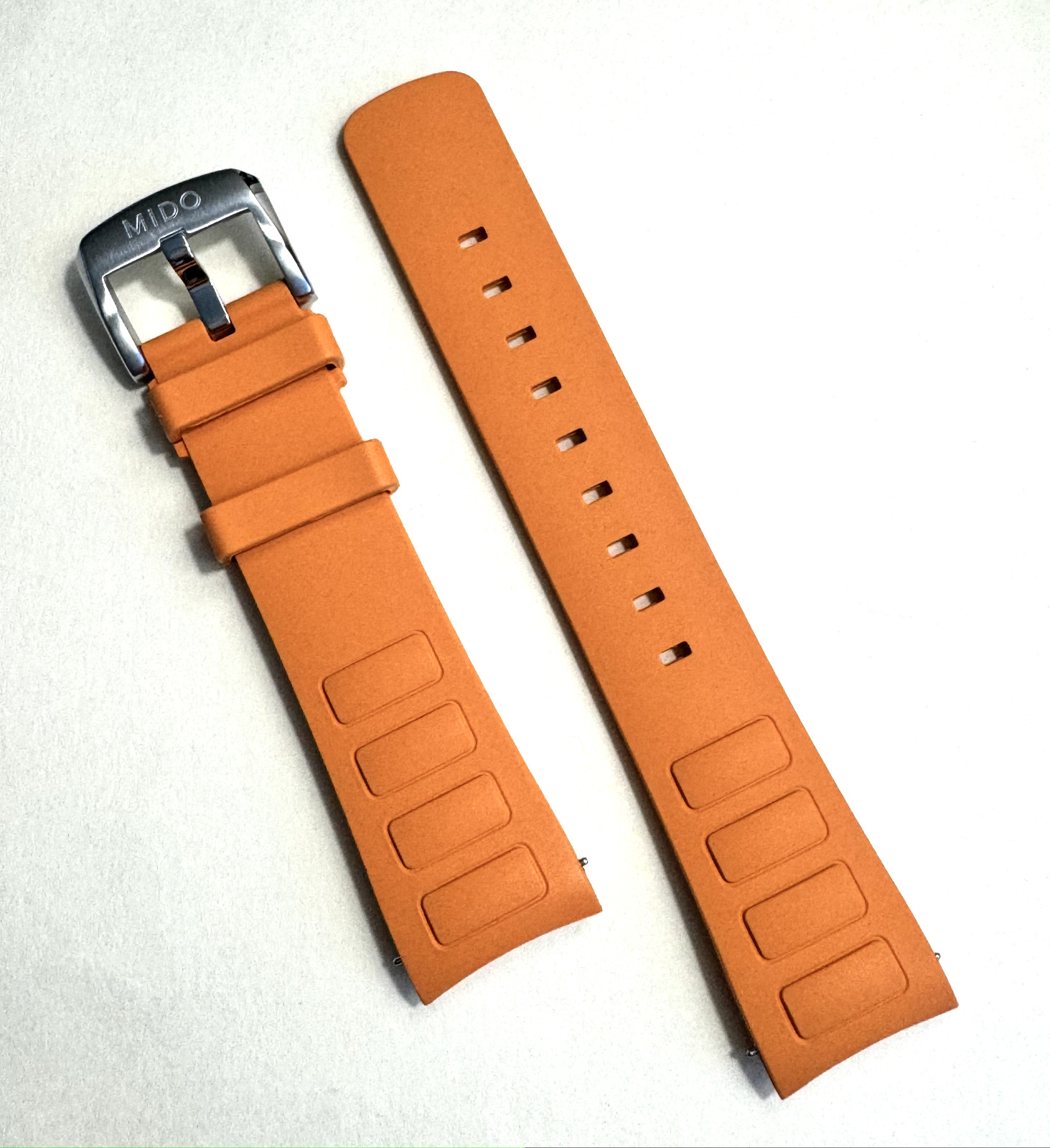 Original MIDO Multifort TV For CASE-BACK # M049526A ORANGE Rubber Band Strap