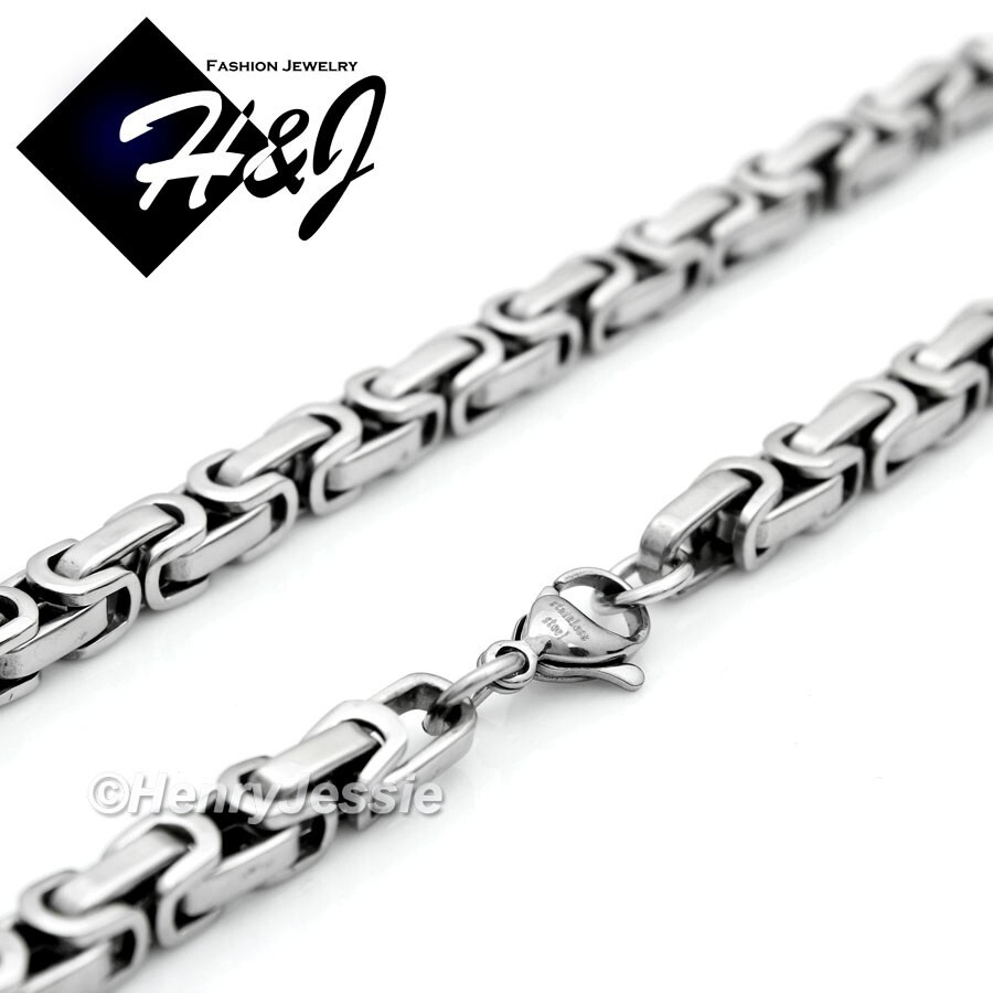 7.5″-11″MEN’s Stainless Steel 8mm Silver Byzantine Box Link Chain Bracelet*T