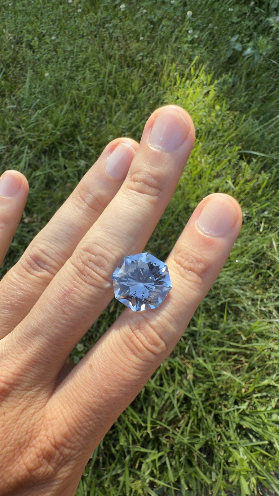 Massive Synthetic Sky Blue Spinel 23.6ct