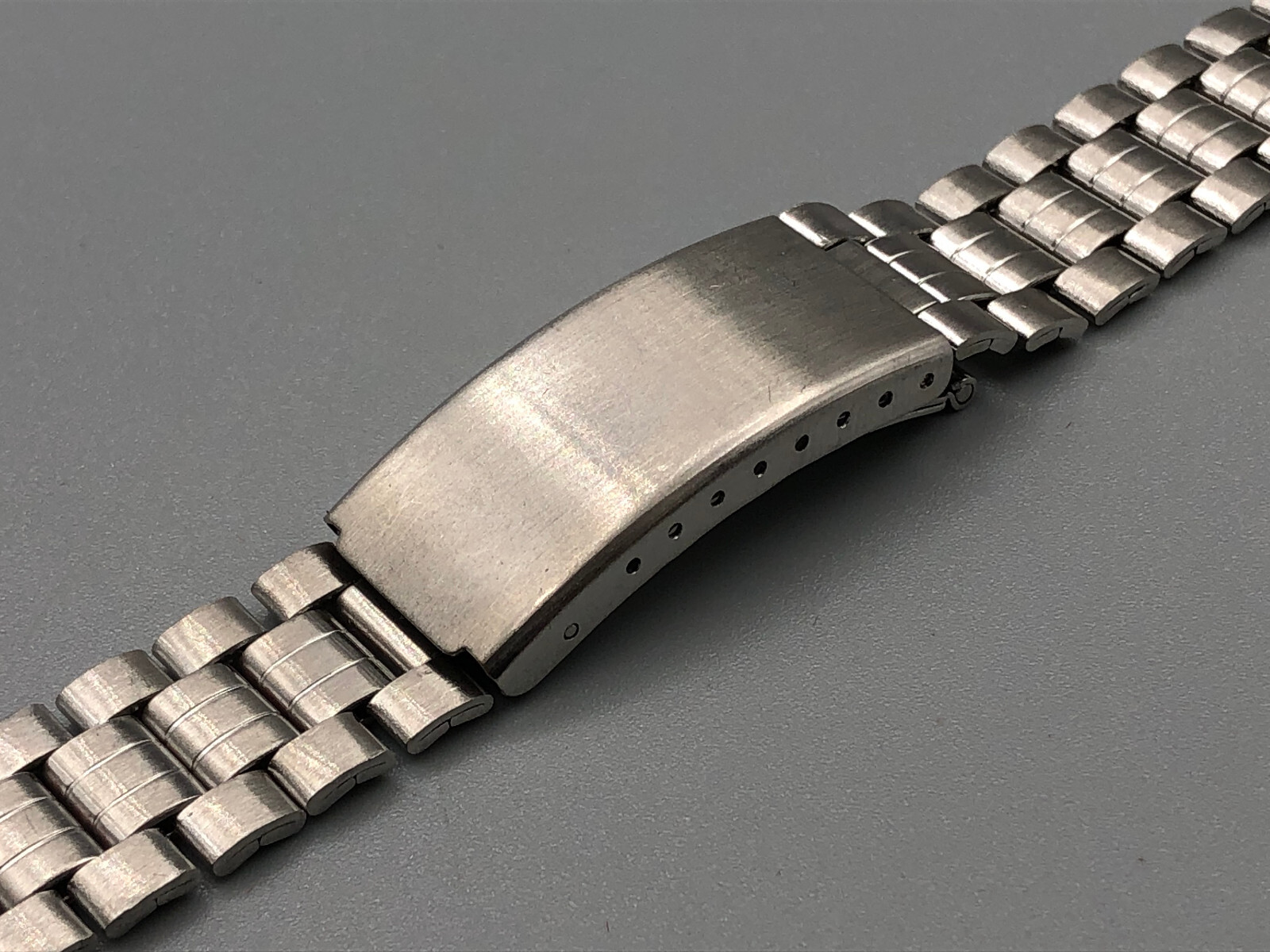 VINTAGE NOS 60s 70s STAINLESS STEEL WATCH CHRONOGRAPH BRACELET 16-22mm
