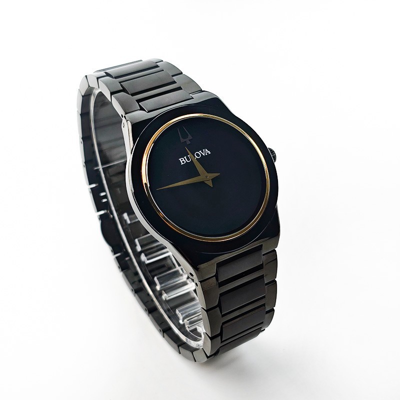 Bulova Millennia Men’s 97A183 Black Dial Gold Stainless Quartz Watch 41MM