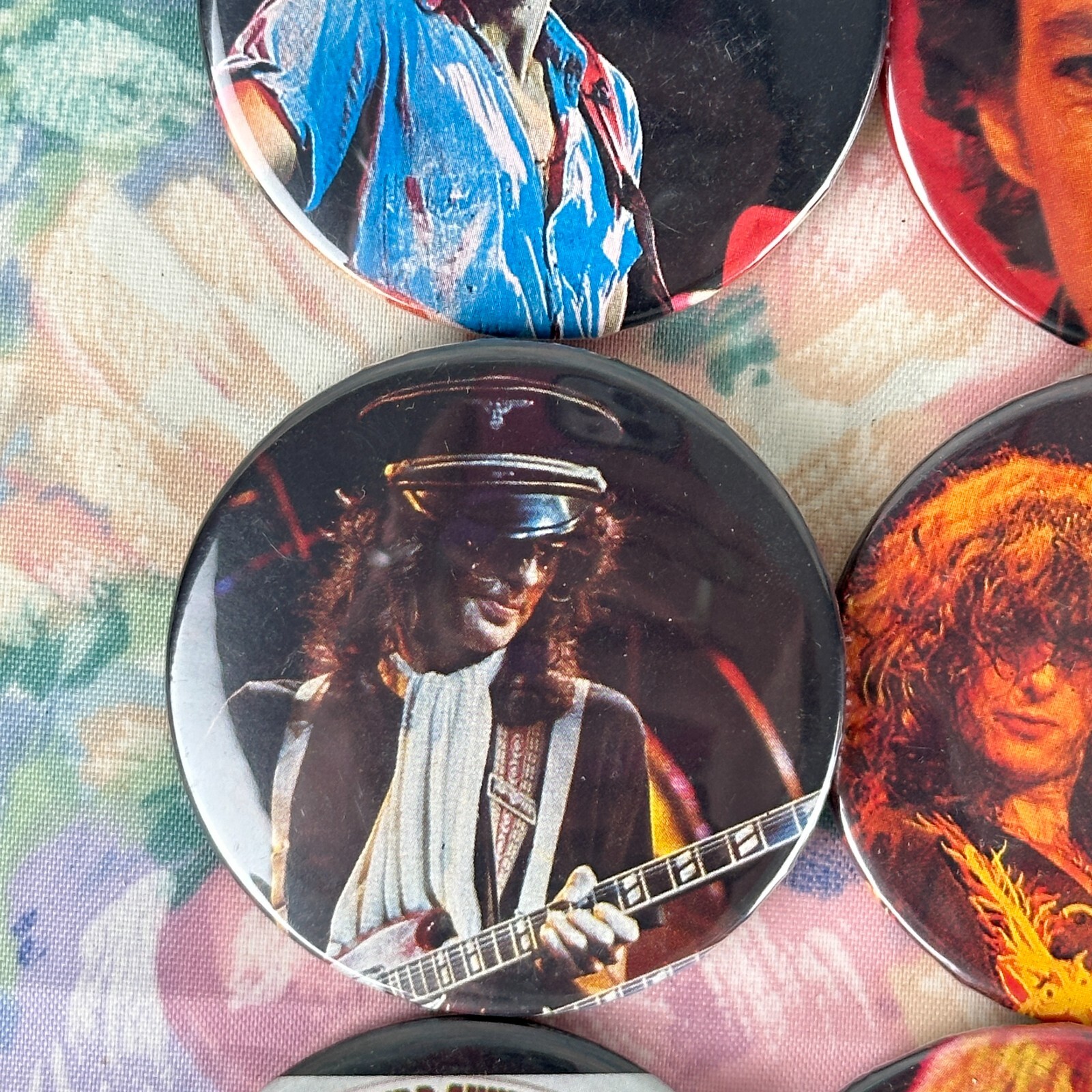 Vintage LOT OF 6 Mixed Classic Rock N Roll 2″ Pin Back Button Springsteen NOS
