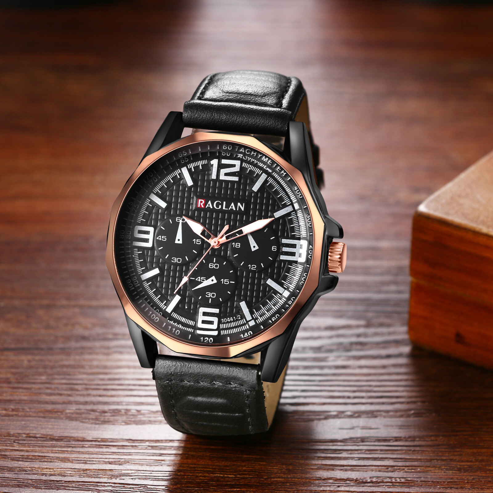 Casual Business Mens Easy Reader Big Dial Leather Band Quartz Analog Wrist Watch