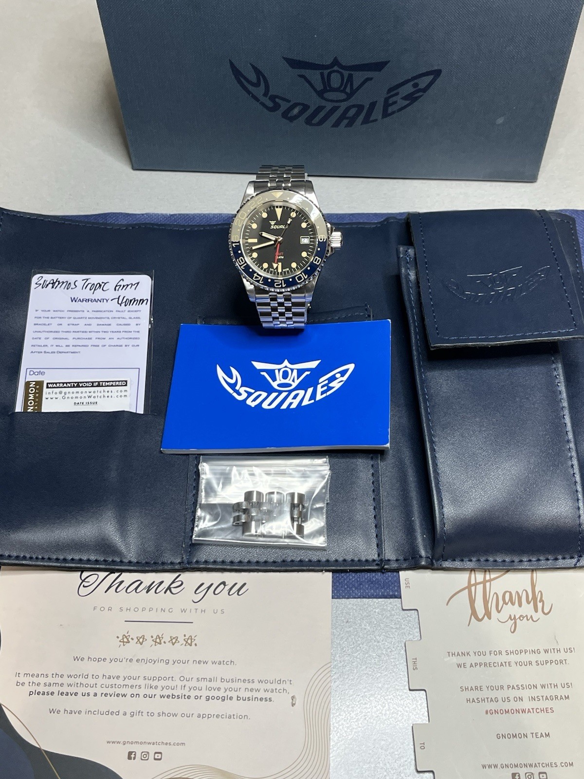 Squale 1545 30 Atmos Tropic GMT Batman/Bruce Wayne Style Ceramic Bezel ~Gorgeous