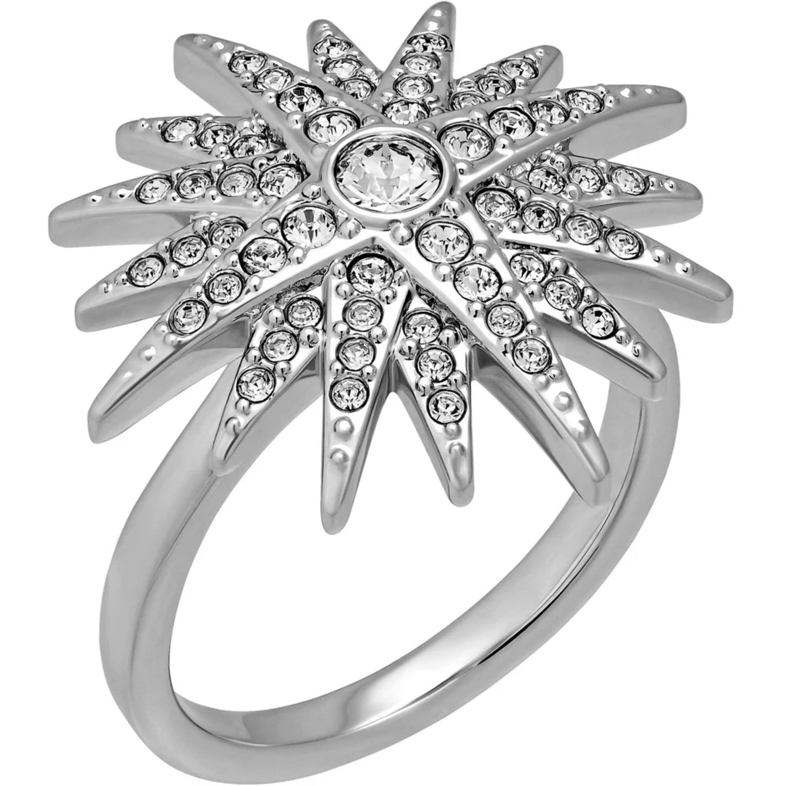 Swarovski Women’s Ring Balthus Rhodium Plated with Crystals Star, Size 9 5095317