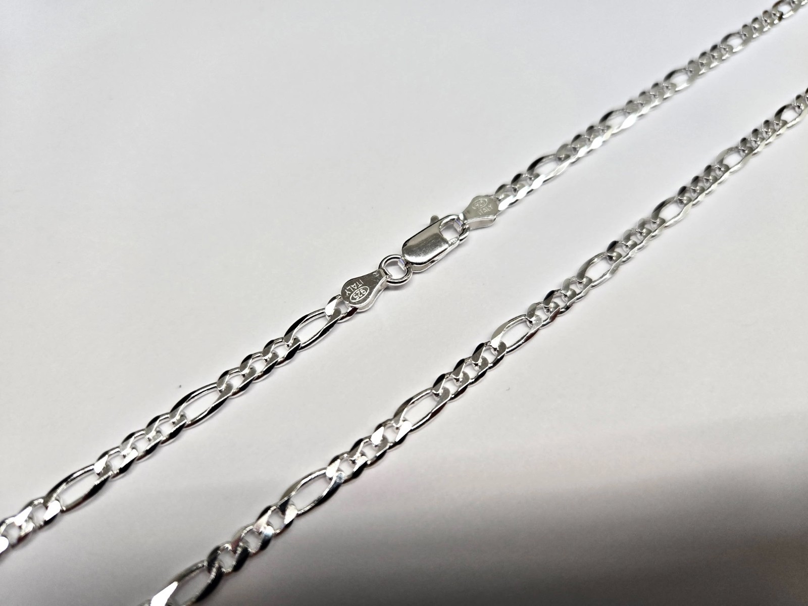 925 Sterling Silver Thin Flat Figaro Link Chain Necklace Bracelet 4mm 7″ to 30″
