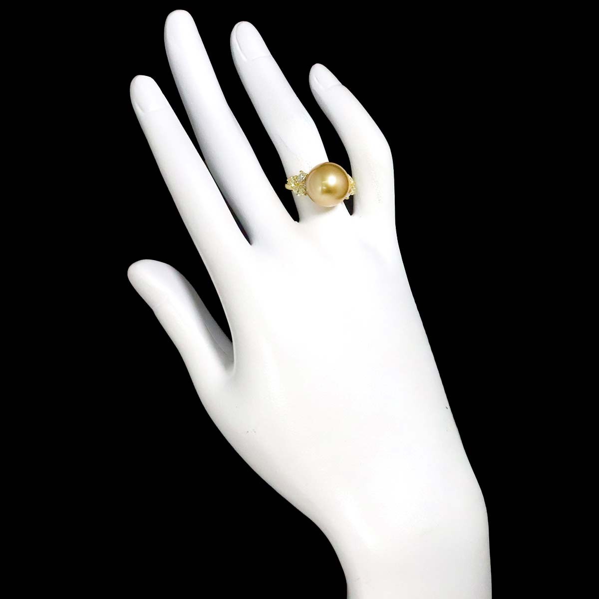 South Sea pearl 12.7mm Diamond 0.82ct Ring 18K K18 YG 750 5.75-6(US) 90333493
